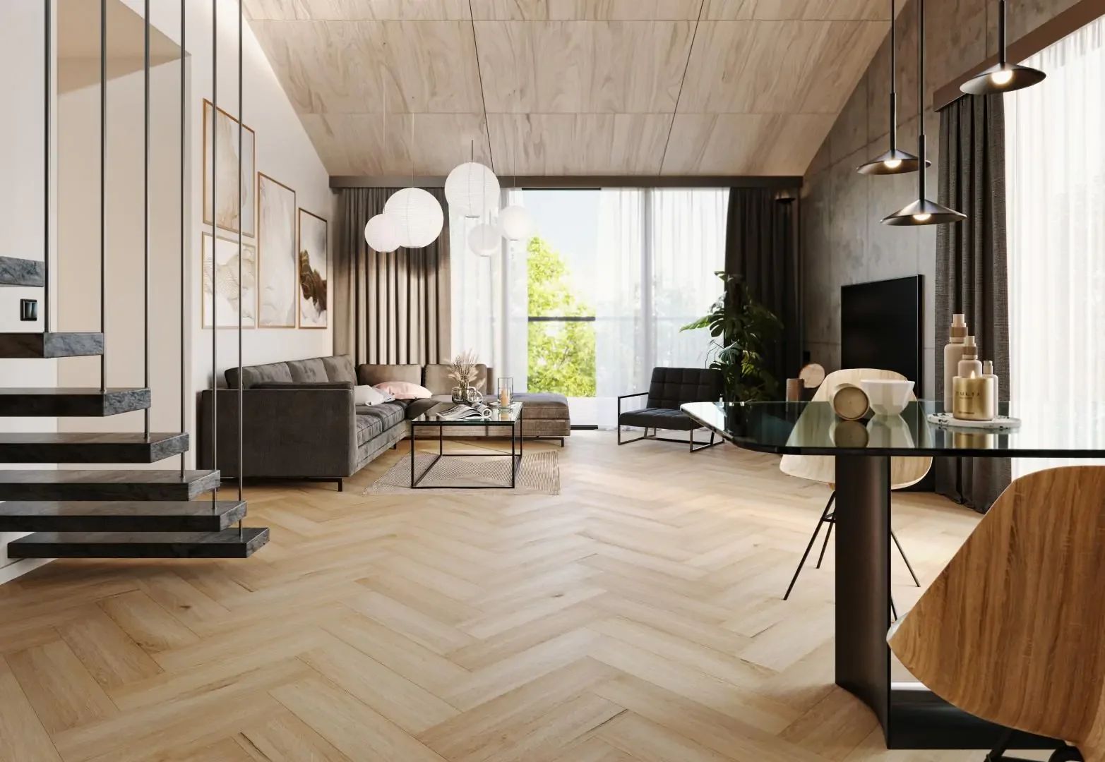 Arbiton Amaron Herringbone Click Dąb Yankee - zdjęcie 3